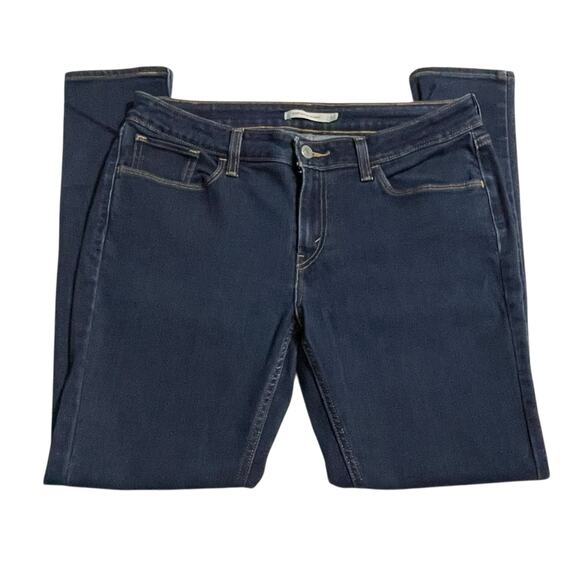 Levis 535 Womens Jeans Size 32 Blue Super Skinny Mid Rise Dark Wash Denim Jeans - Picture 4 of 12